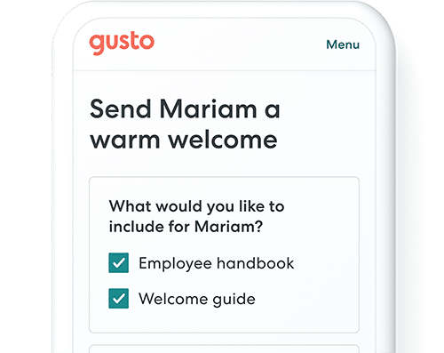 Gusto App mobile screen sample