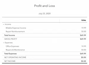 new repair expense as a separate income account from the billable expense income related to office supplies.